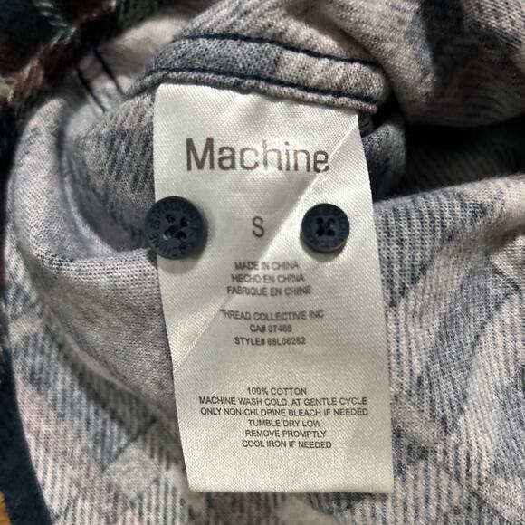 Machine Custom Co. Mens Sz Small Flannel Shirt Button-Up Long-Sleeve Plaid - Picture 4 of 8
